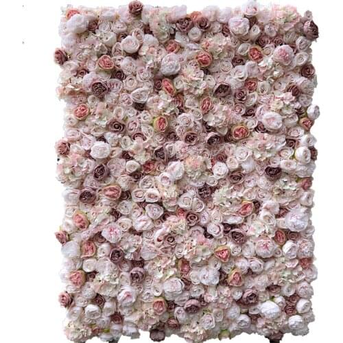 3D Artificial Flower Wall Panels Wedding Background Pink And Light Pink Fake Flower Runner GY810