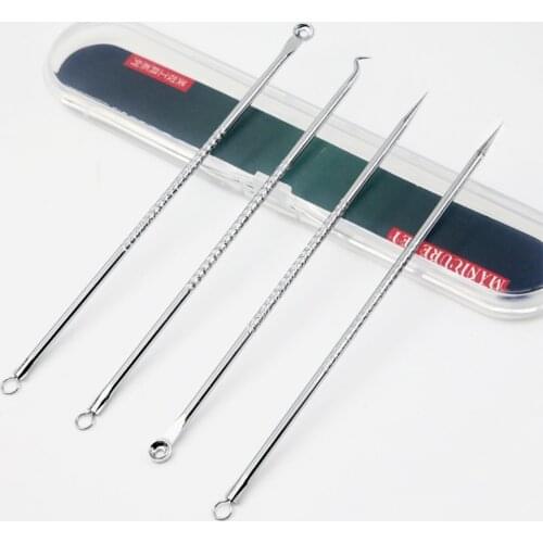 4pcs Blackhead Blemish Removers Acne Pimple Belmish Extractor Vacuum ExtrusionAcne Stick Against Black Dots Tools For Face Clean