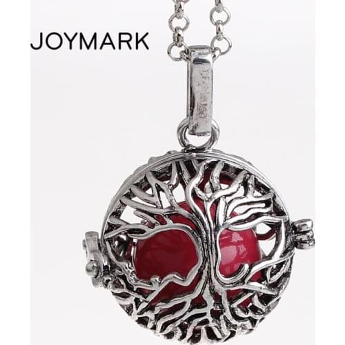 5pcs/lot Family Life Tree Hollow Cage Mexican Chime Magic Box Bola Sound Bell Ball Pendant Pregnancy Necklace For Mother HCPN52