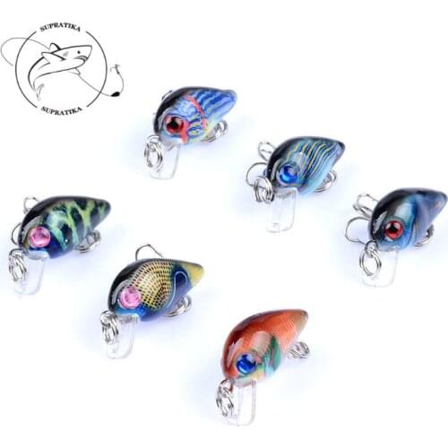 6Pcs/Lot Mini Wobblers Crank Fishing Baits Lure 3cm/1.5g Lifelike Artificial Hard Crankbait Swimbait For Fishing Accessories