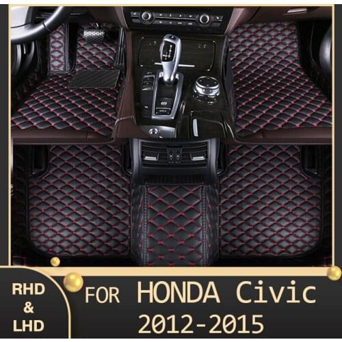 MIDOON Car floor mats for Honda Civic 2012 2013 2014 2015 Custom auto foot Pads automobile carpet cover