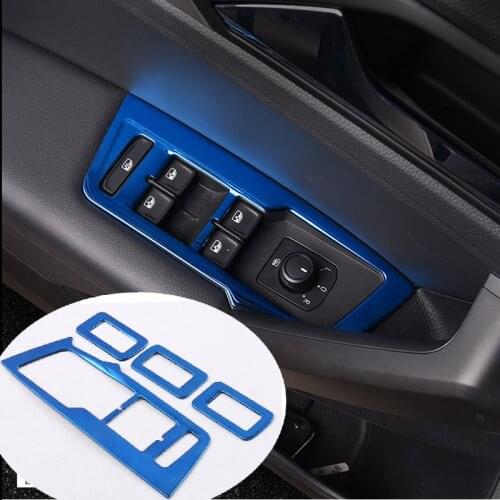 Car styling window lift button switch panel cover Stickers trim For Volkswagen VW Tiguan L 2017-2020 Interior Accessories