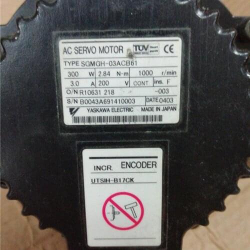 Used Tested Working SGMGH-03ACB61 AC SERVO MOTOR