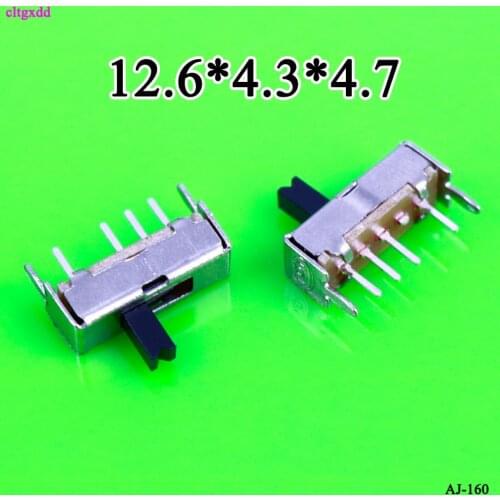 Cltgxdd 10Pcs SS13D07G4 3 Position SPDT 1P3T 6 Pin PCB Panel Mini Vertical Slide Switch SS13D07VG4 height : 4MM