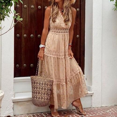 Elegant Women Dress Deep V Sweat Absorbent Trendy Maxi Summer bohemian Long Dress for Dating beach wear White xxl vestidos