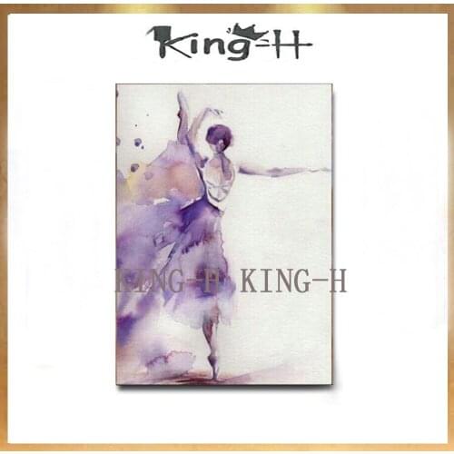 Hand-painted figure painting in the purple dress sexy dancing girl figure painting hand-painted wall on the canvas sitting room