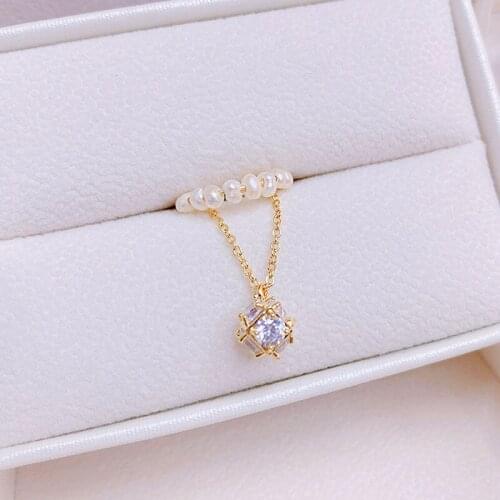 France Exquisite Bling AAA Zircon Earrings Natural Freshwater Pearl Earrings Exquisite Luxury Jewelry Ear Clip Earring Pendant