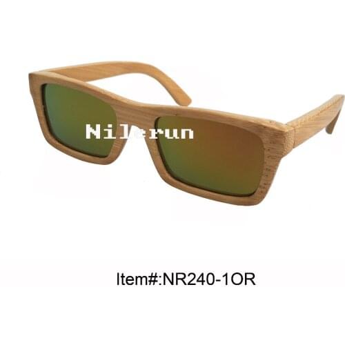 Hot sale rectangle gold natural bamboo sunglasses