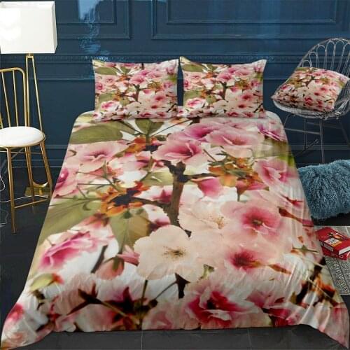 Blossoms 19 Quilt Cover Pillowcase 3Piece Comforter Bedding Set With Pillow Case Single Double Duvet Cover Home Decora