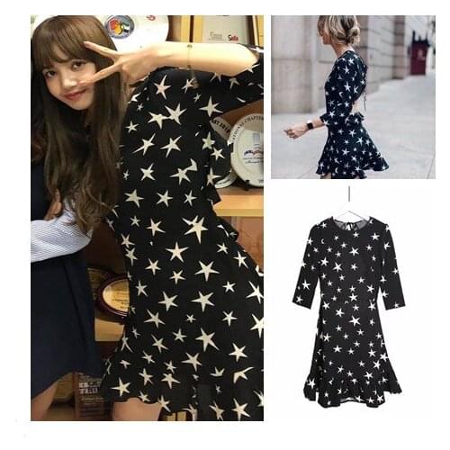 Kpop Korean Celebrity Europe And America Fashion Ruffled Halter Black Chiffon Dress Women Summer Holiday Beach Wind Sexy Dresses