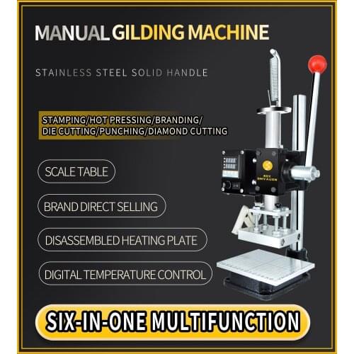 Hot Foil Stamping Machine Leather Stamp Emboss Press Tool Logo Custom Manual Digital Pvc Card Book Paper Heat Press Machine