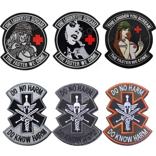 Medic Embroidered Patch Louder You Scream The Faster We Come Tactical Military Patches Emblem Appliques Embroidery Badges