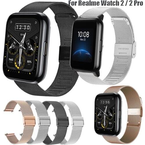 Stainless Steel 20mm 22mm Watchstrap For Realme Watch 2 Pro / Realme Watch S /pro Watchband Milanese Magnetic Wristband Bracelet