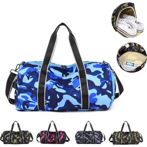 2020 New Style Yoga Bag Nylon Hand Gym Camouflage Bag Short Trip Travel Lightweight Shoulder Sports Storage Wet and Dry Bag