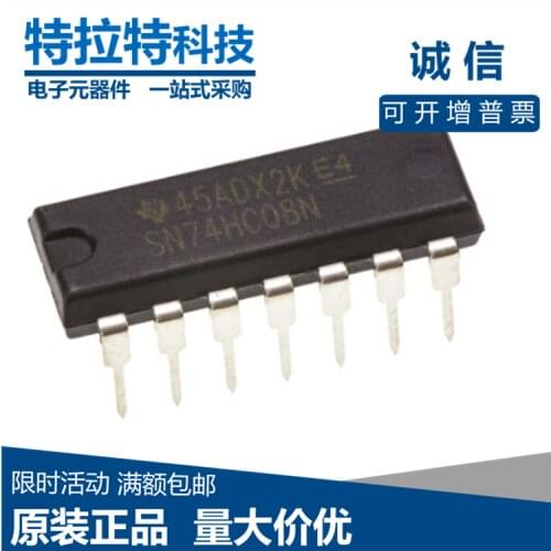 10pcs/lot SN74HC08N DIP14 SN74HC08 DIP 74HC08N 74HC08 DIP-14 new and original IC