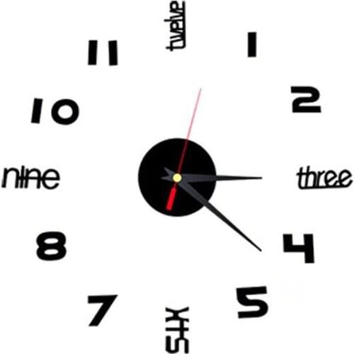 New Sale Wall Clock Clocks Watch 3D DIY Acrylic Mirror Stickers Modern Home Decoration