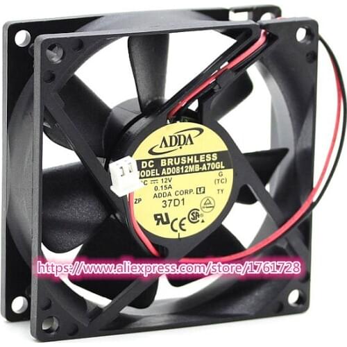 Brand new and original 8cm monitor fan AD0812MB-A70GL 12V 0.15A 2wires