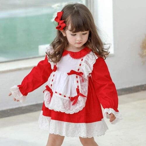 Autumn New Birthday Party Christmas Long Sleeve Dress Spanish Vintage Lolita Ball Gown Princess Dress for girls Turkish Y3335