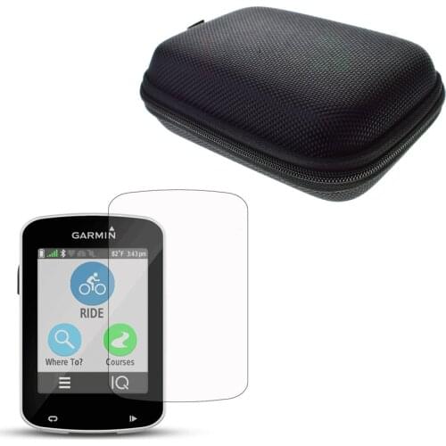Clear LCD Screen Protector Guard Cover Film Skin + Protect Case Portable Bag for Mountain/Road Bike Cycling Garmin GPS Edge 820