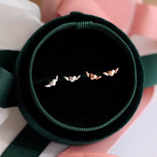 Stud Lucky Heart-shaped Earrings For Women Mini Cute Fashion Korean Temperament High Quality Romantic Female Accessories Jewelry
