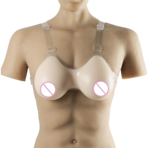Tear Drop Silicone Breast Form Shoulder Strap Fake Chest Prosthesis Crossdressers Shemale False Boobs Forms White Skin Breast