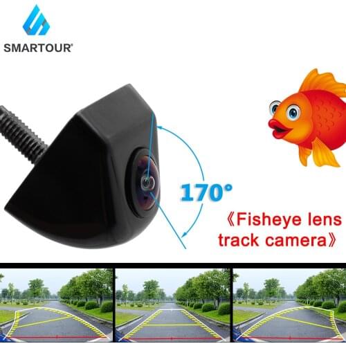 Smartour 170° Track Car Rear View Camera Night Vision Car Backup Auto Black Metal Back Reverse Camera Parking Assistance 4pin