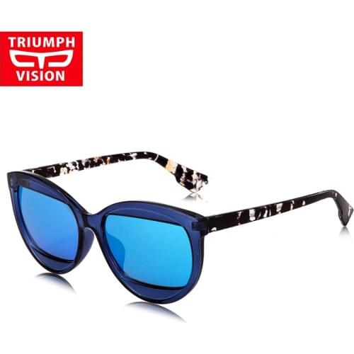 TRIUMPH VISION Brand Designer Sun Glasses For Women Color Mirror Lens Female Sunglasses Oval Shades Oculos Women New