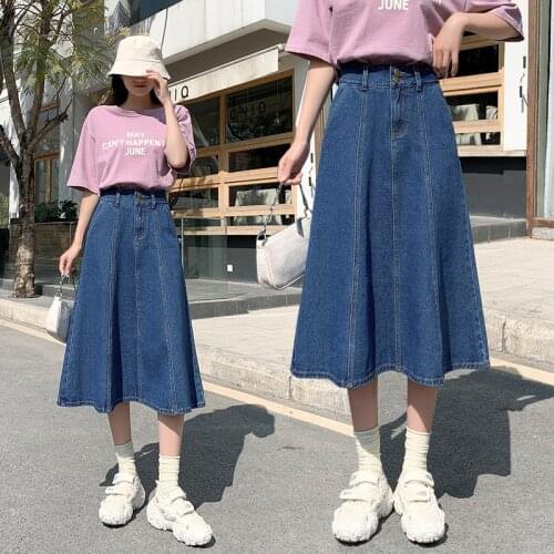 Denim Long Plus Size Oversized 5Xl Large Korean Fashion High-Waisted Vintage Summer WomenS Clothing Skirt Vetement Femme 2021
