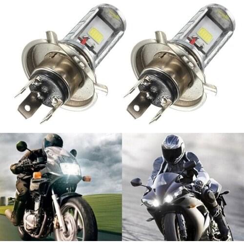 1PCS Motorcycle H4 COB LED Headlight Hi/Lo Beam Front Light Lamp Bulb White