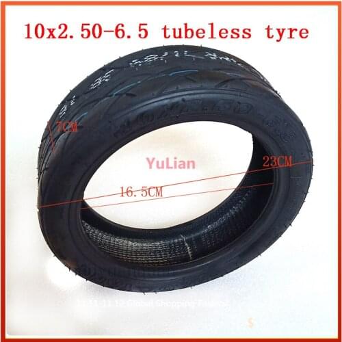 10-inch Thickened Vacuum Tire 10X2.50-6.5 10x2.70-6.5 Electric Scooter Tubeless Tire Wheels
