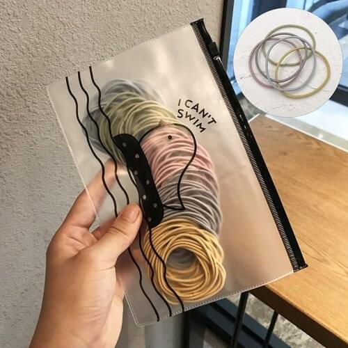 100pcs/bagChildrens Little Hair Accessories,Womens Rubber Band, Solid Color Hair Rim, Elastic Band, Womens Hair Rim, Ponytail