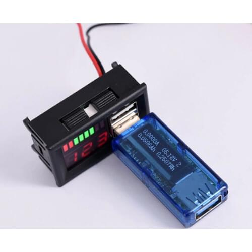 12V Digital Car Motorcycle Voltmeter Voltage Battery Panel Meter w USB 5V Output new Good Quality