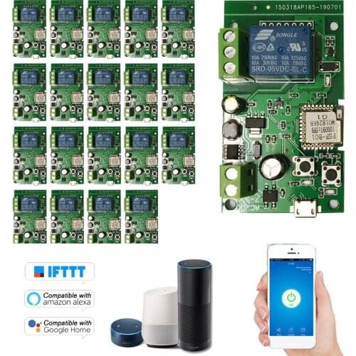 20Pcs eWeLink DC5V 12V 24V 32V Wifi Switch Wireless Relay Module Smart Home Automation Module Timer Switch For Alexa Google Home