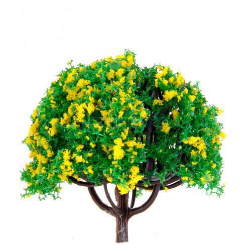 20pcs 2.8 inch Scenery Landscape Train Model Trees w/ Yellow Flowers - Scale 1/100