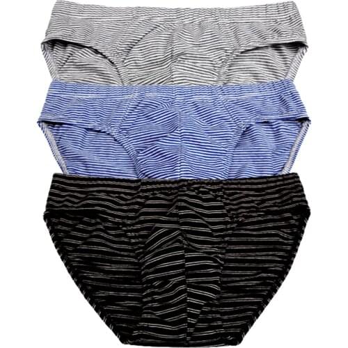3pack Cotton Mens briefs fashion striped breathable mens underwear plus size XXL cotton men' s panties soft men briefs