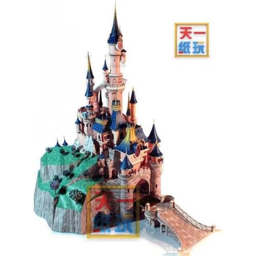 50cm Paris Disneyland 3D Paper Model Sleeping Beauty Castle DIY Handmade Building Paper Model