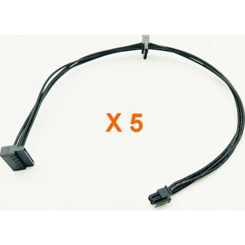 5PCS 45CM Cable MINI 4Pin to 2 SATA Power Supply For Lenovo Motherboard Interface Small 4Pin to Dual SATA SSD Power Supply Cable