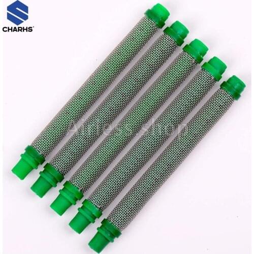 5pcs Green Airless filter 30 Mesh Push-On Gun Filter into the spray gun. No threads Fits airless paint spray gun