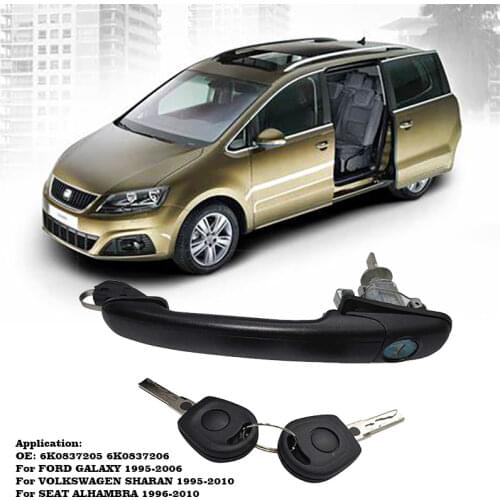 6K0837205 6K0837206 FOR FORD GALAXY VW SHARAN SEAT ALHAMBRA 33MM PIN LENGTH FRONT LEFT RIGHT DOOR HANDLE WITH LOCK BARREL