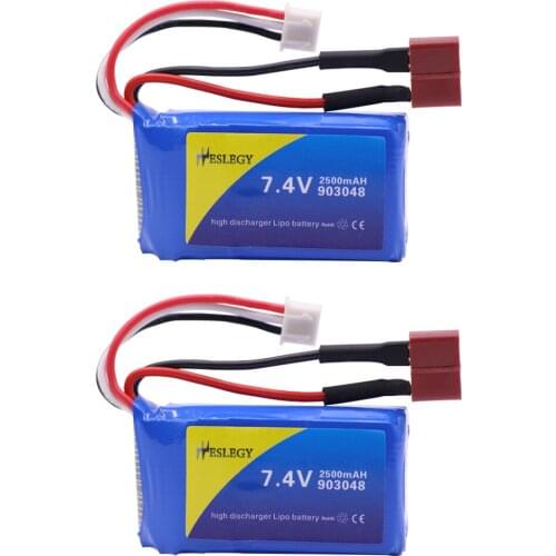 1-10PCS Battery For WLtoys A959-B A969-B A979-B K929-B RC toy Cars Drone Spare Parts 7.4V 2500mah lipo Battery T Plug for RC toy