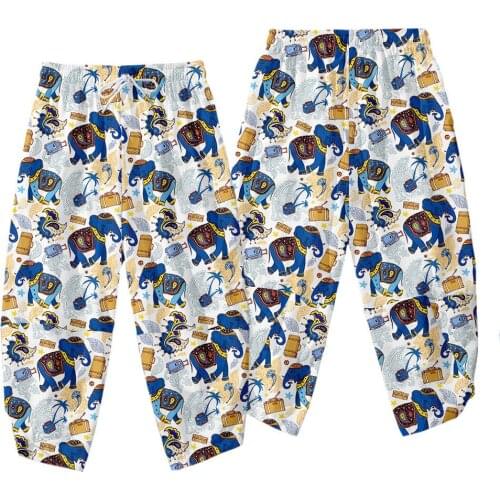 Fashion Harem Pants Hip Hop Multi-Pockets Casual Joggers Pants Mens Hawaii Elephant Print Streetwear Loose Trousers