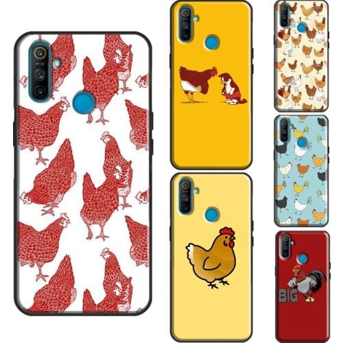 Cartoon Chicken Rooster Case For OnePlus 8T 7T Nord 7 8 9 Pro Cover For Realme C3 C15 C21 7i Q3 6 7 8 Pro GT Neo
