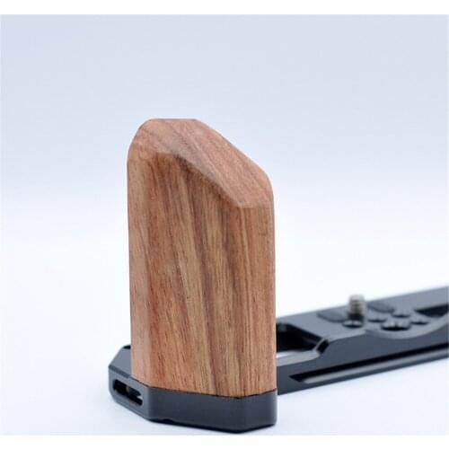 For FUJIFILM X-T4 Micro-single Camera Solid Wood Handle Quick Release L Plate Vertical Shot Board Bracket