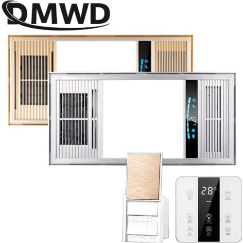 DMWD LED Bath Heater Ceiling Light Bathroom Ventilator Exhaust Fan Hot&Cold Wind Rapid Heating Stove Radiator Warmer Extractor