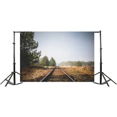 Photography Backdrop Railroad Tracks Nature Landscape Trees Dry Leaves Ric Travel