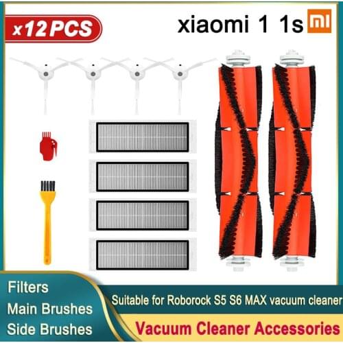 Robot Vacuum Cleaner Main Brush Hepa Filter For Xiaomi Mi 1 1S Roborock S5 S50 Max Mijia Vacuum Cleaner Accessories Side Brush
