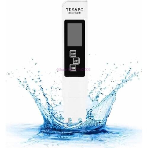 20PCS 3 in 1 TDS EC Meter Temperature Digital LCD Tester Pen Water Purity Filter 4Different Modes Water Meter Level Tester