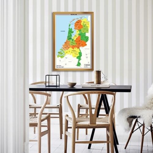 Netherlands Map In Dutch Canvas Painting 60*90cm Party Gift Wall Decoration Poster for School Supplies Education
