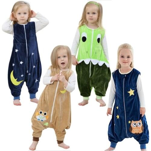Flannel Cartoon Warm Sleepwear Romper Autumn Winter Sleeping Bag Baby Clothes Girl Pajamas Toddler Boys Kids Jumpsuits New Year