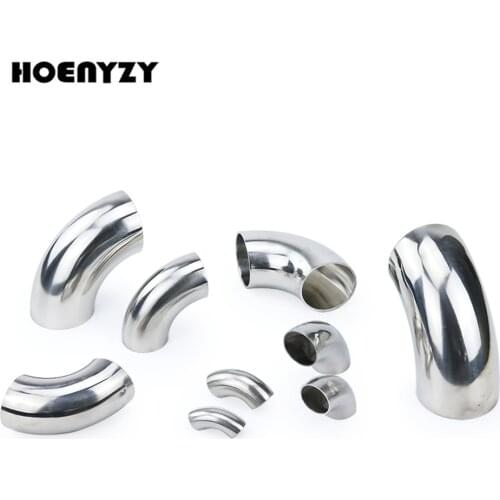 2PCS 19/25/32/38/45/51/57/60/63/76mm O/D 304 Stainless Steel Elbow Joint 90 Degree Sanitary Welding Pipe Fittings